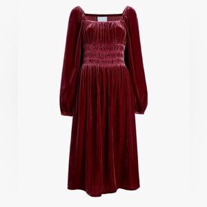 Hill House Home Louisa Nap dress in burgundy velvet